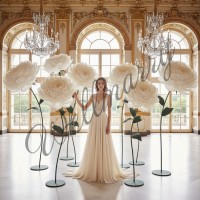 Аренда ростовых цветов из бумаги "Пионы белые White/Black"